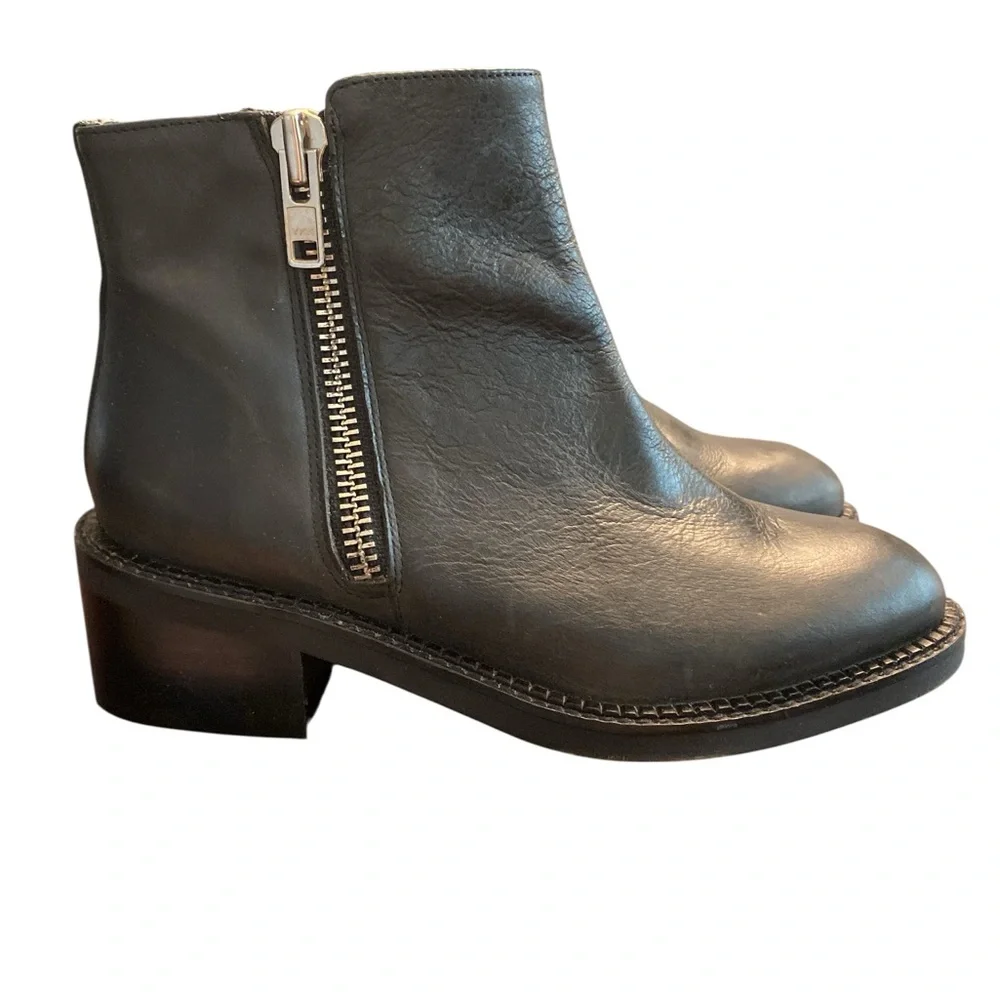 Black Leather Ankle Boots